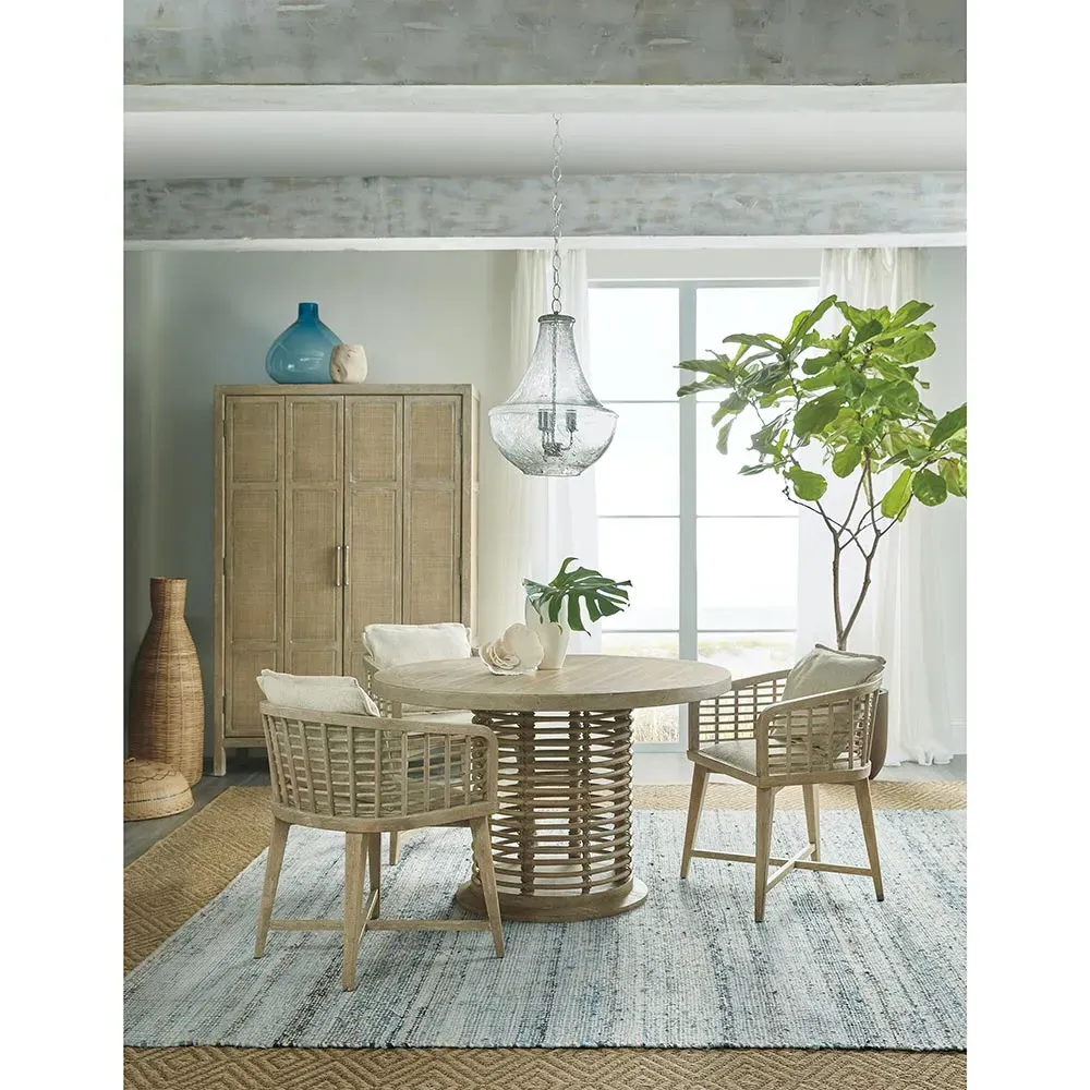 Kohana Round Pedestal Dining Table - Natural, Rattan