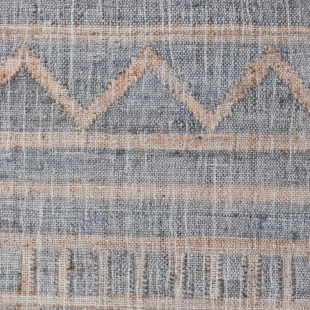 Kohei Tribal Patterned Jute Rug - Blue
