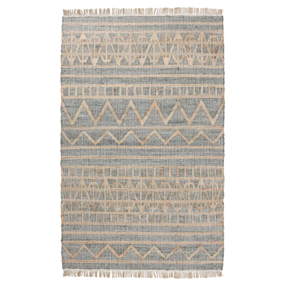 Kohei Tribal Patterned Jute Rug - Blue