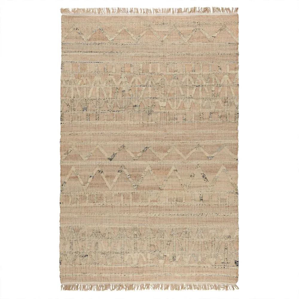 Kohei Tribal Patterned Jute Rug - Natural