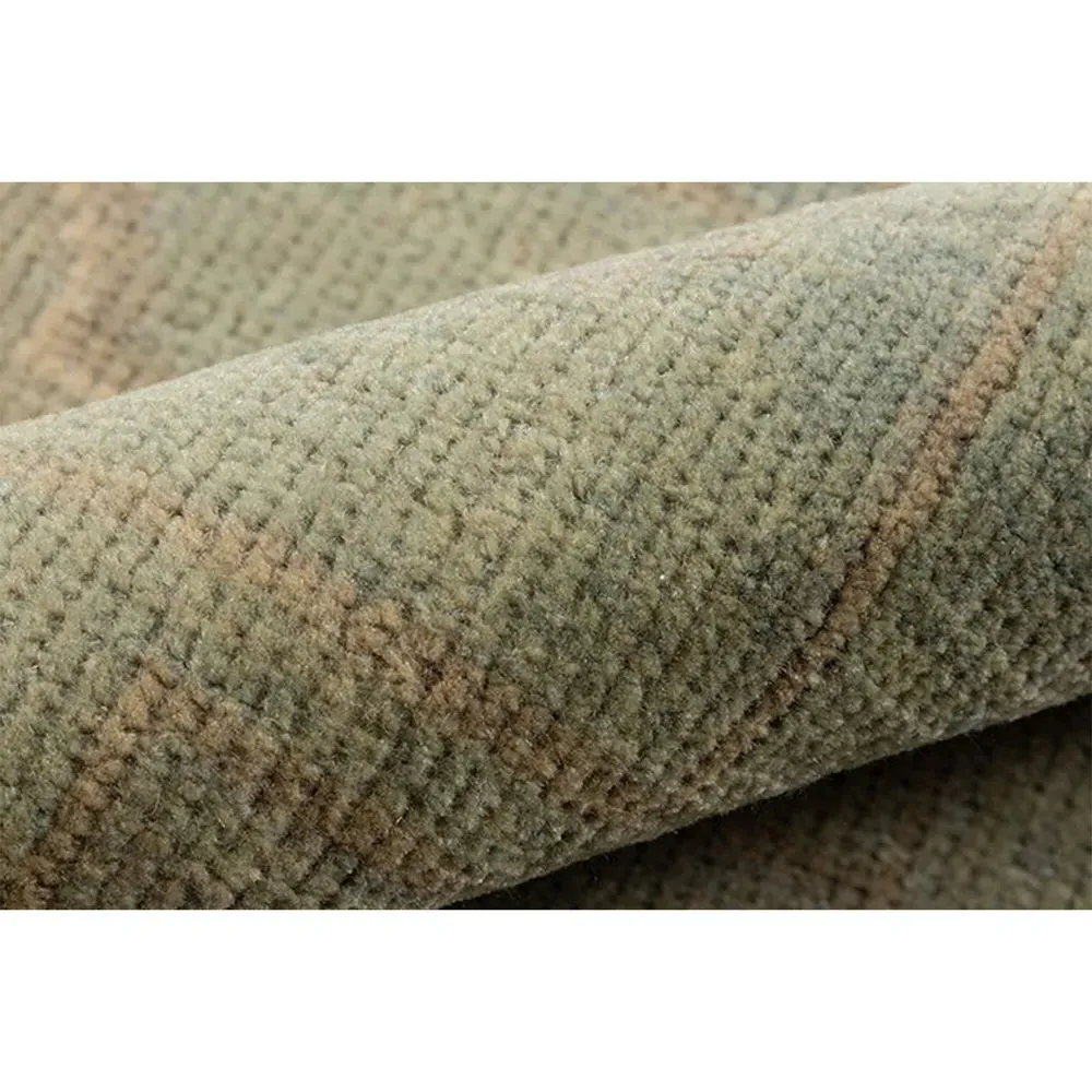 Kouka Hand Knotted Rug - Green, Wool