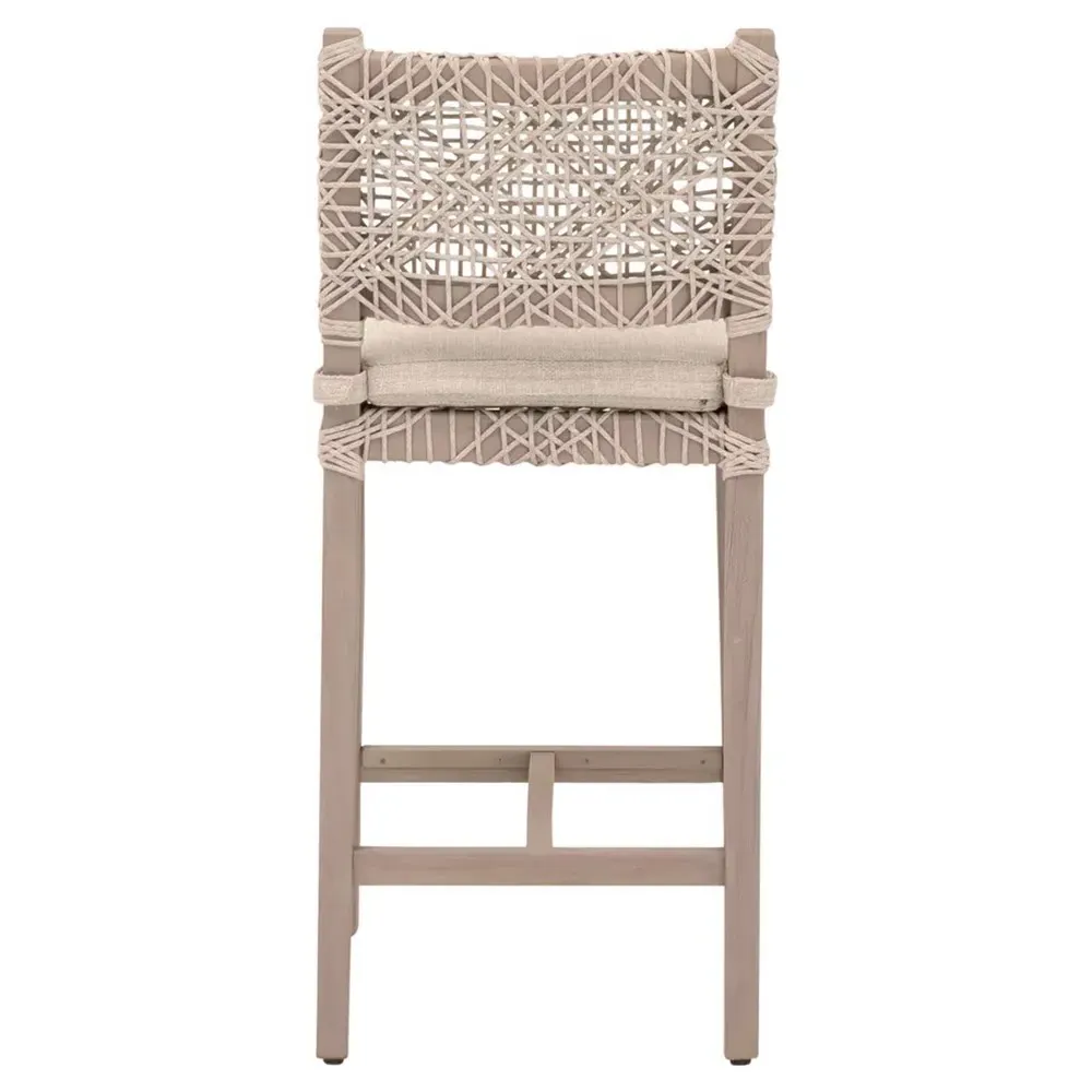 Kristoffer Outdoor Counter Stool - Ecru, Teak