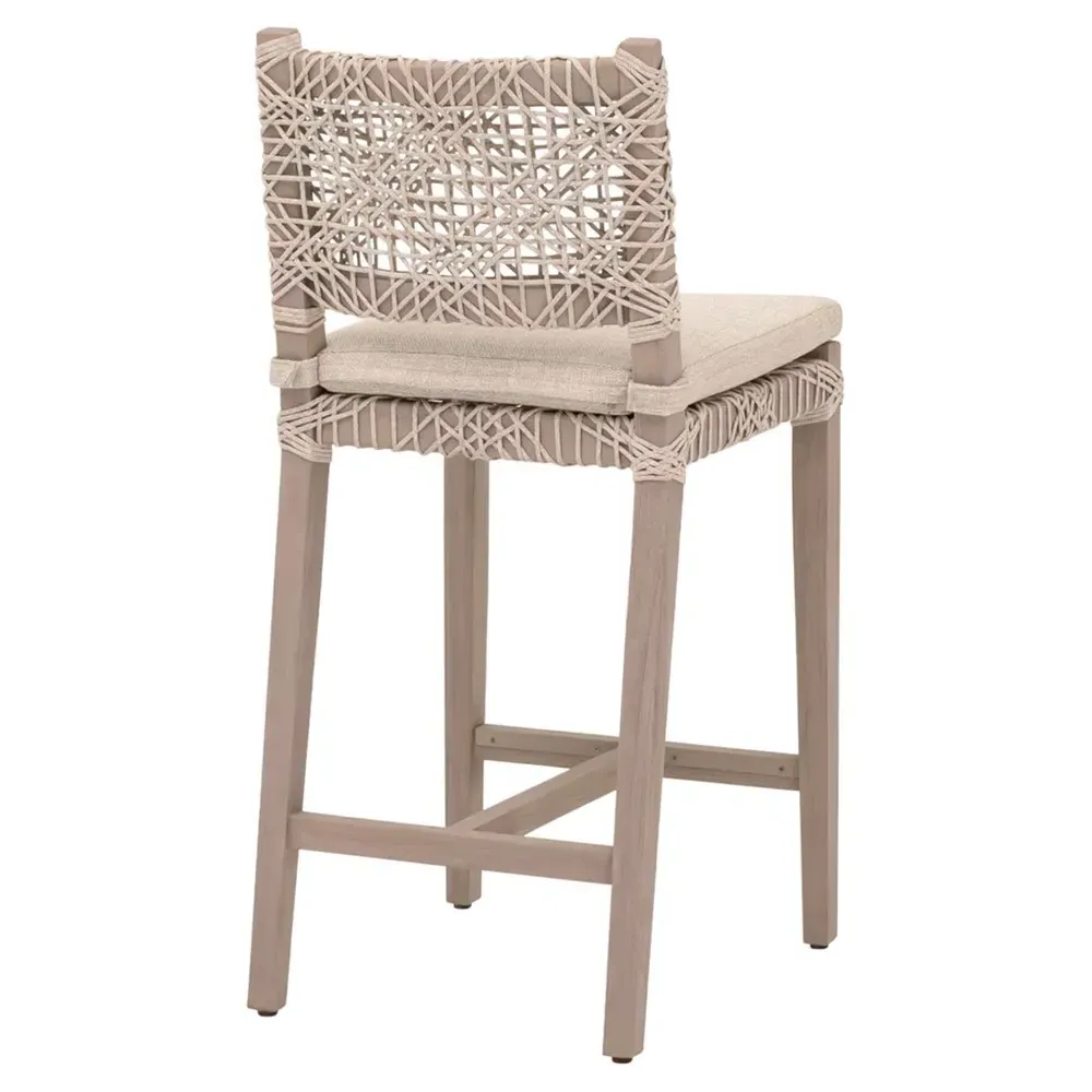 Kristoffer Outdoor Counter Stool - Ecru, Teak