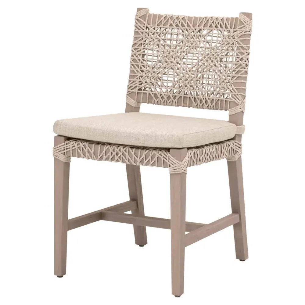 Kristoffer Outdoor Dining Chair Set of 2 - Ecru, Teak