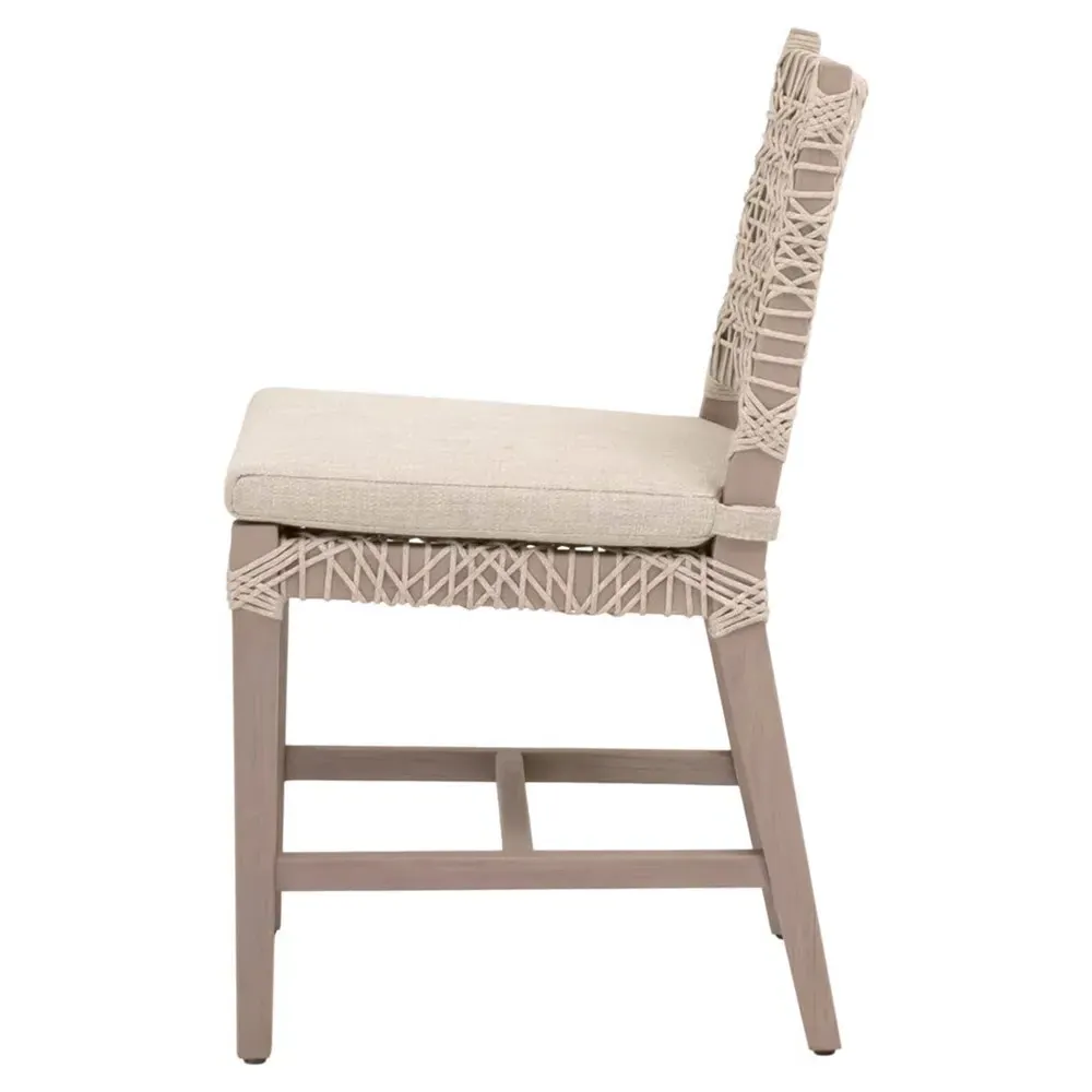 Kristoffer Outdoor Dining Chair Set of 2 - Ecru, Teak