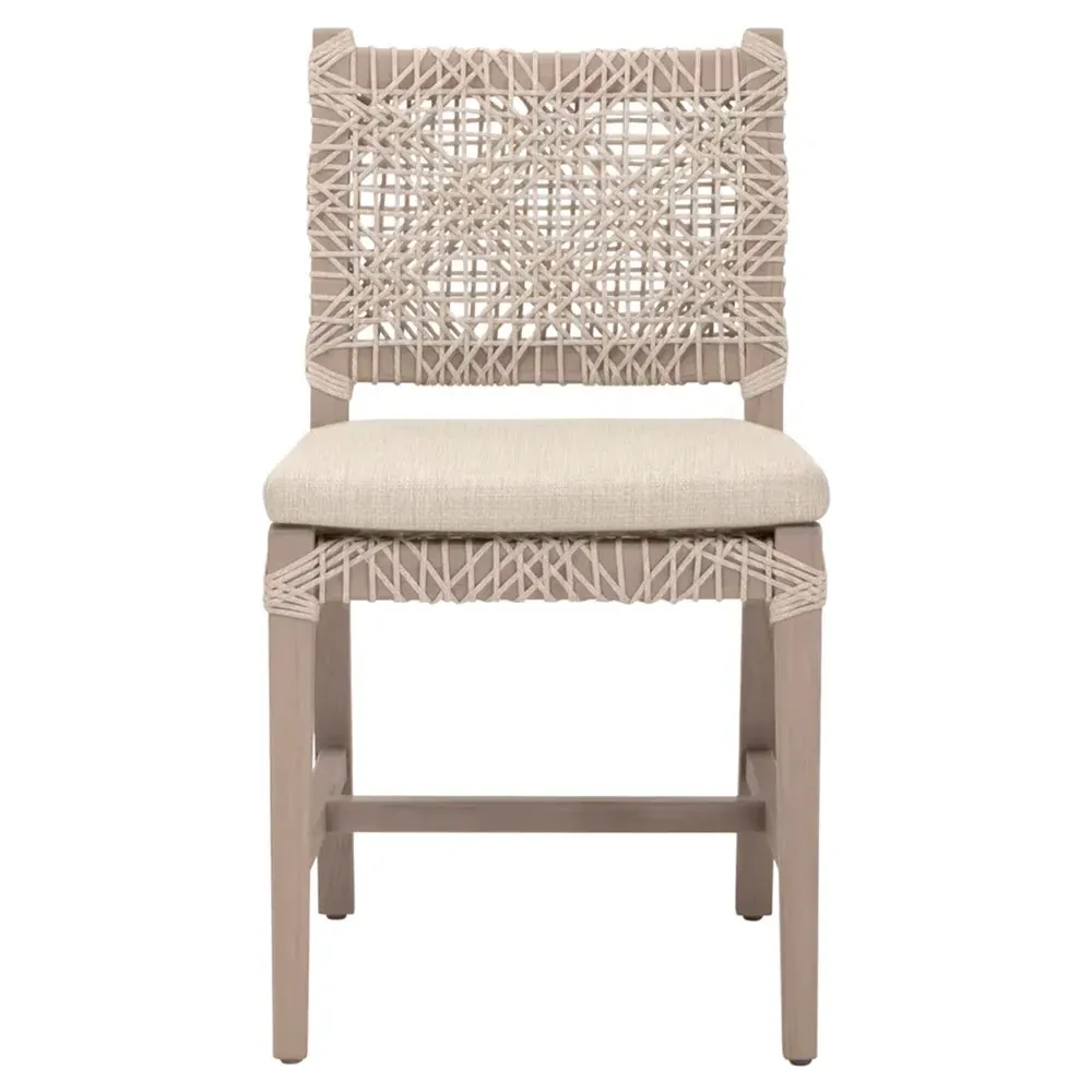 Kristoffer Outdoor Dining Chair Set of 2 - Ecru, Teak