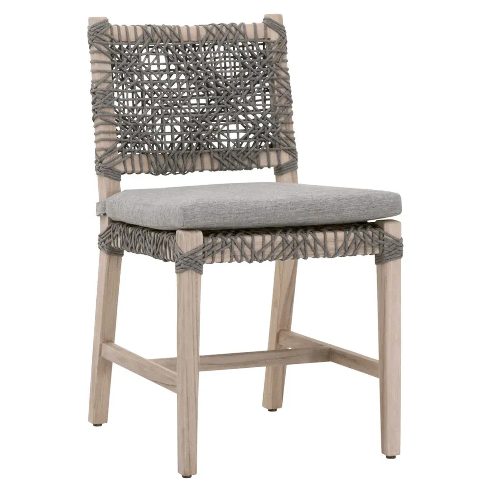 Kristoffer Outdoor Dining Chair Set of 2 - Grey, Teak