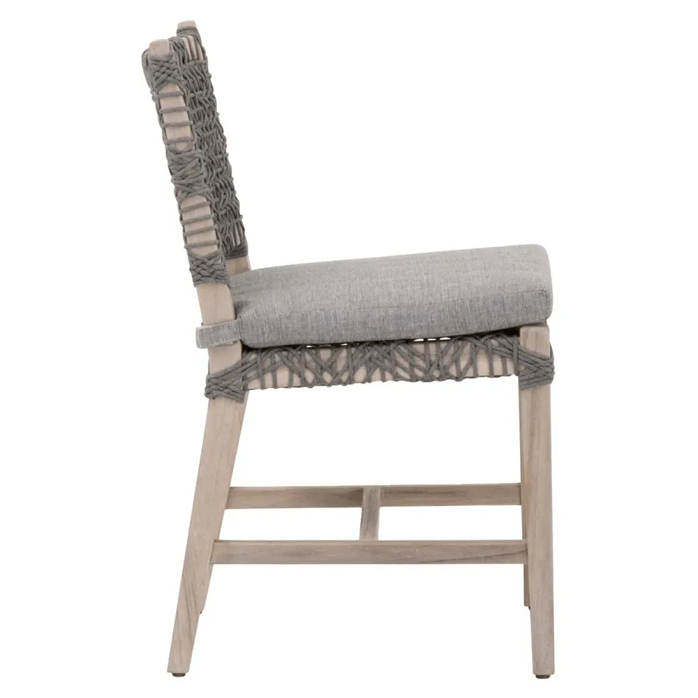 Kristoffer Outdoor Dining Chair Set of 2 - Grey, Teak