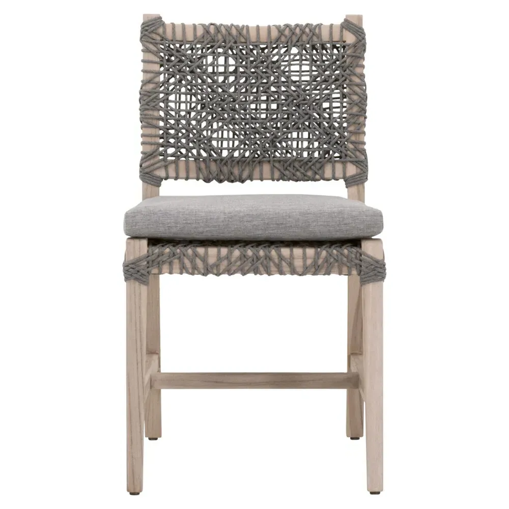 Kristoffer Outdoor Dining Chair Set of 2 - Grey, Teak