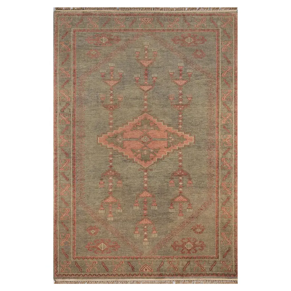 Kuku Hand Knotted Tribal Rug - Green, Wool