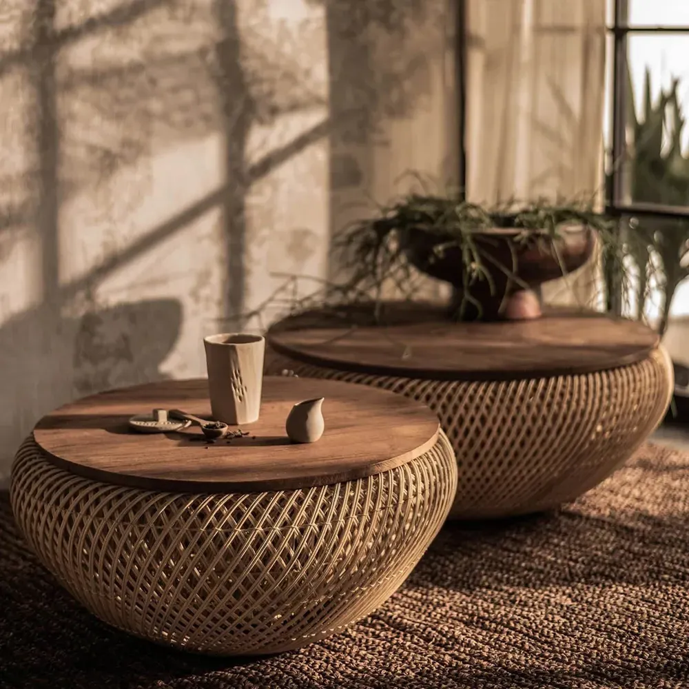 Kyawa Square Coffee Table with Storage - Brown, Teak