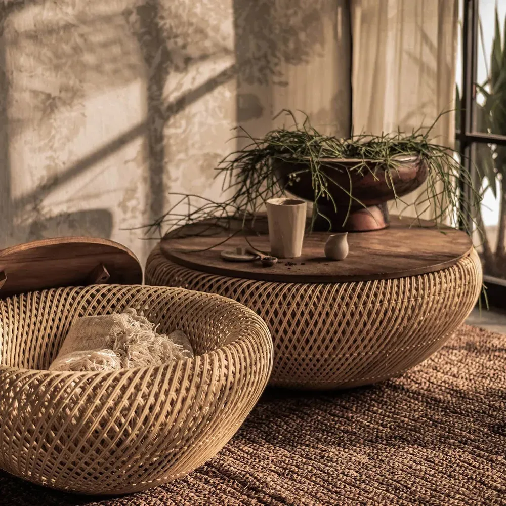 Kyawa Square Coffee Table with Storage - Brown, Teak