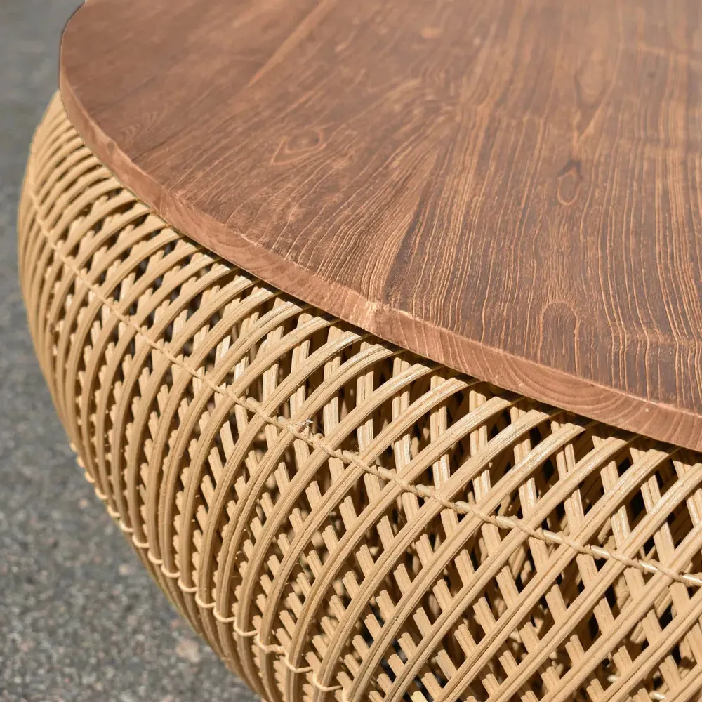 Kyawa Square Coffee Table with Storage - Brown, Teak