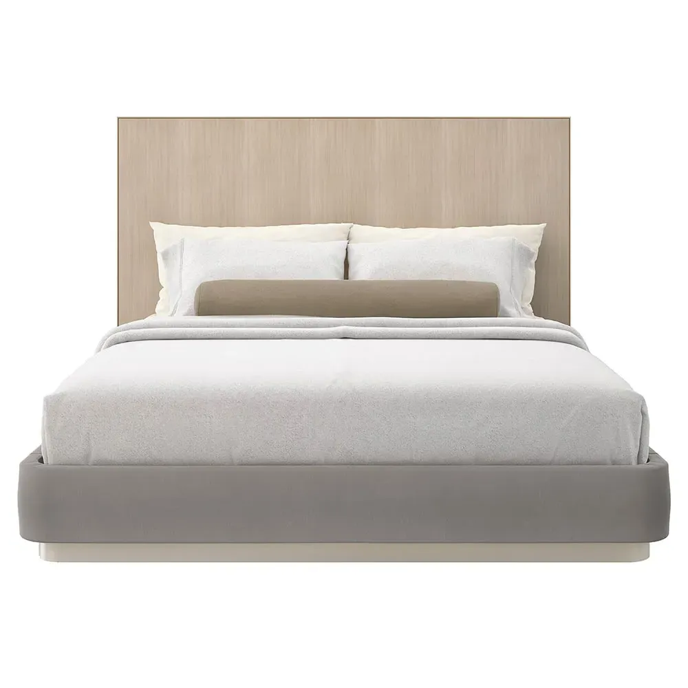 Kyla King Size Upholstered Bed Frame - Grey, Wood