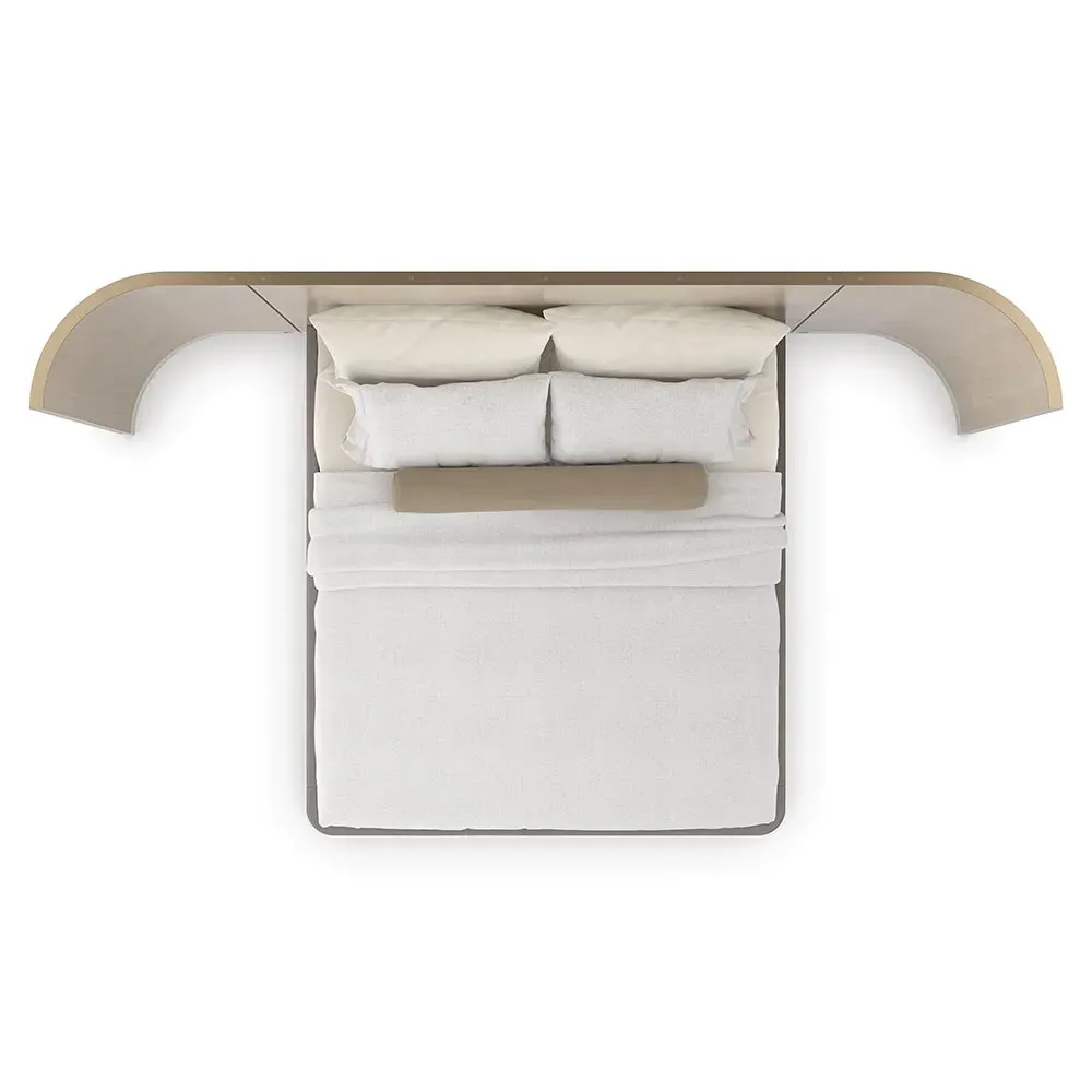 Kyla King Size Wing Bed Frame - Grey, Wood