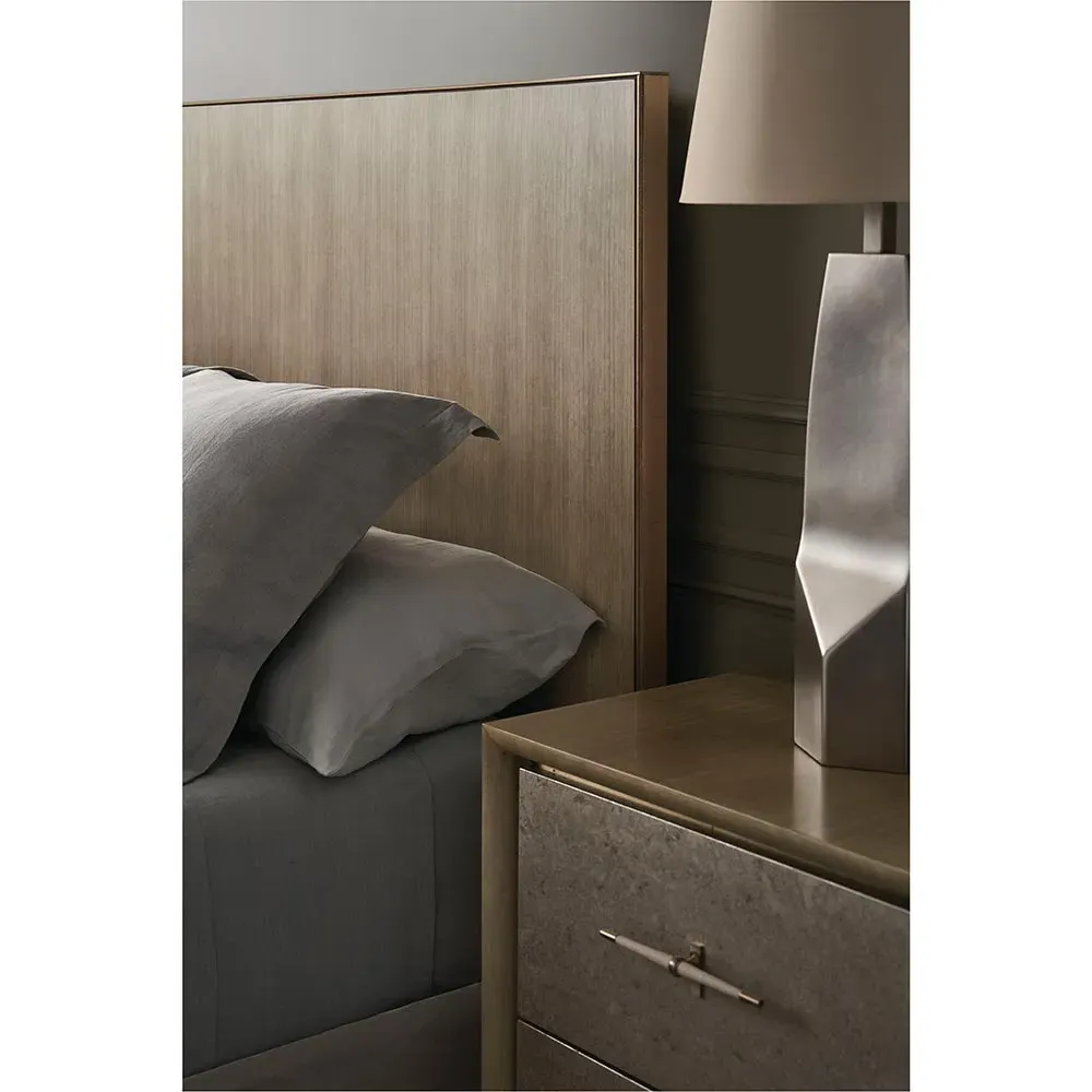 Kyla Queen Size Upholstered Bed Frame - Grey, Wood