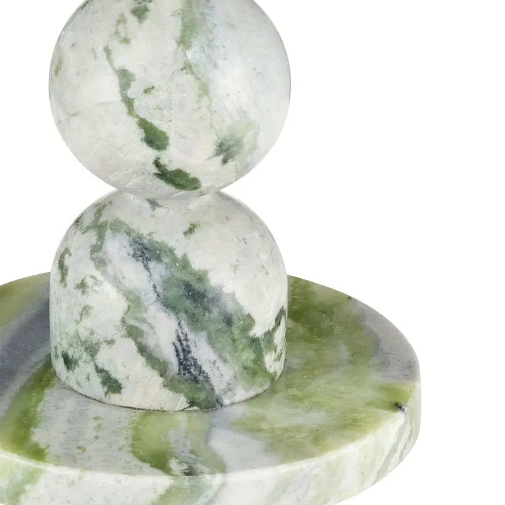 Kyle Round Accent Table - Green, Marble