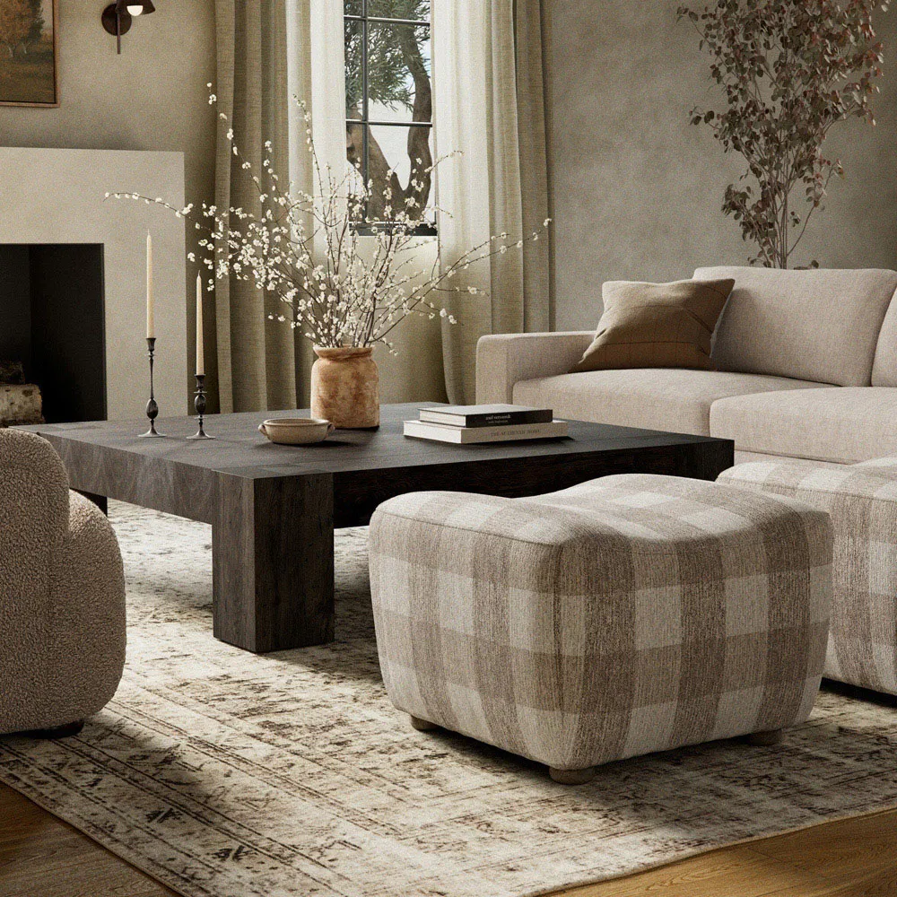 Kylo Ottoman - Dresden Pebble