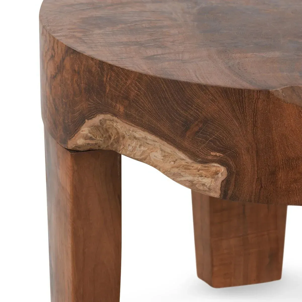 Kylo Round Side Table - Brown, Teak Wood