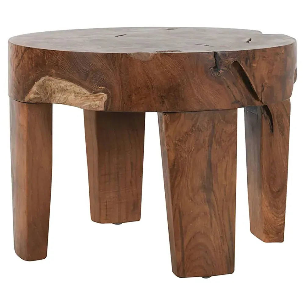 Kylo Round Side Table - Brown, Teak Wood image