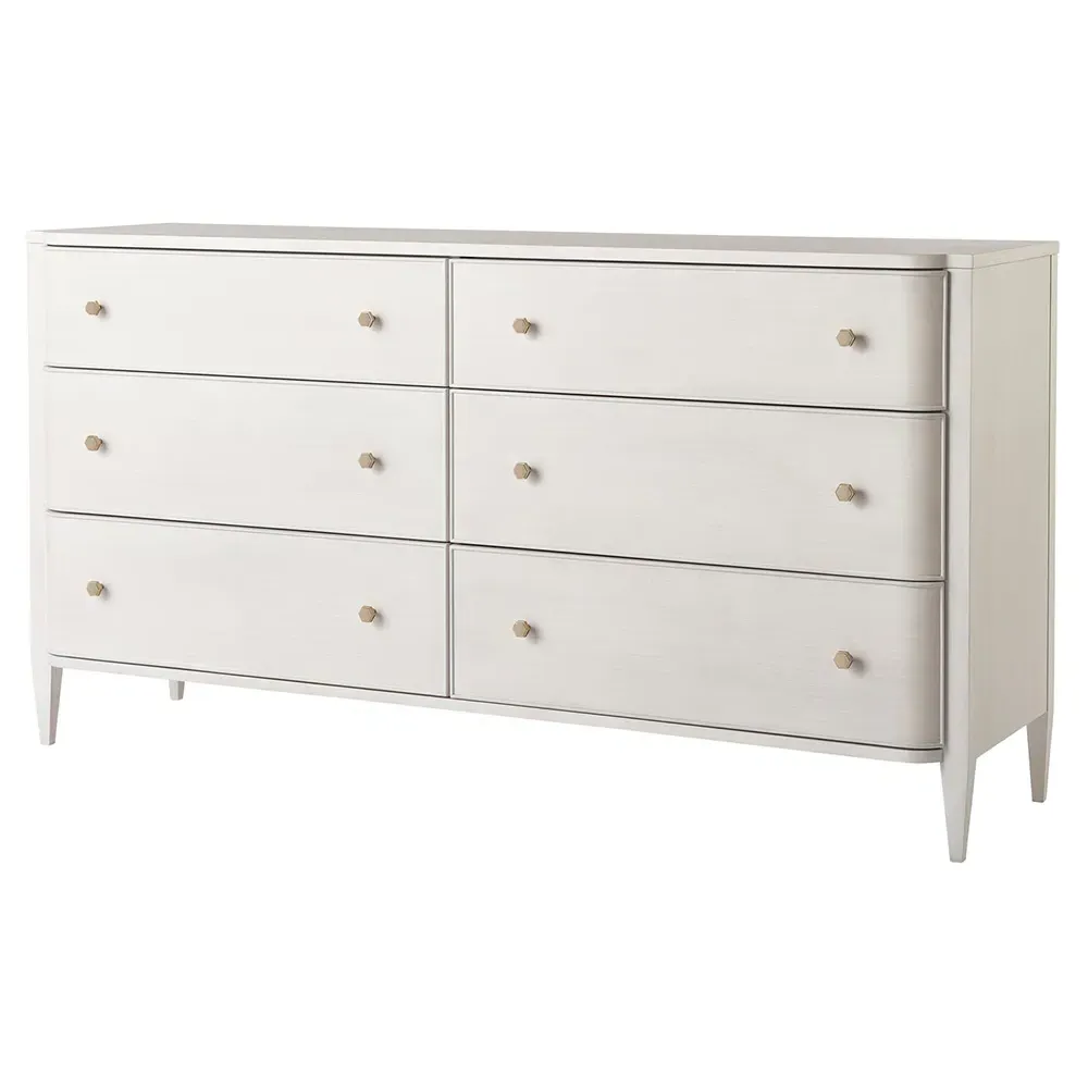 Kyng 6 Drawer Double Dresser - Cream, Wood