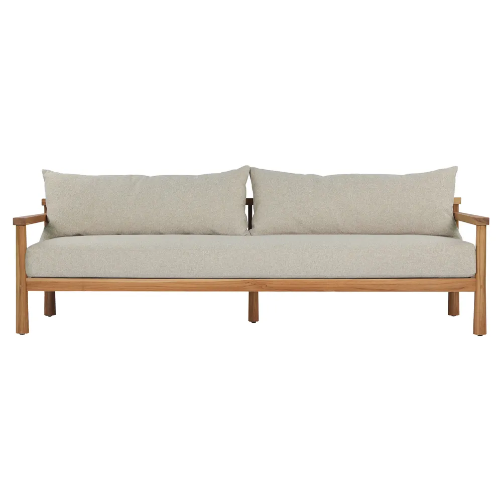 Kyrie 96-Inch Outdoor Sofa - Cream, Teak