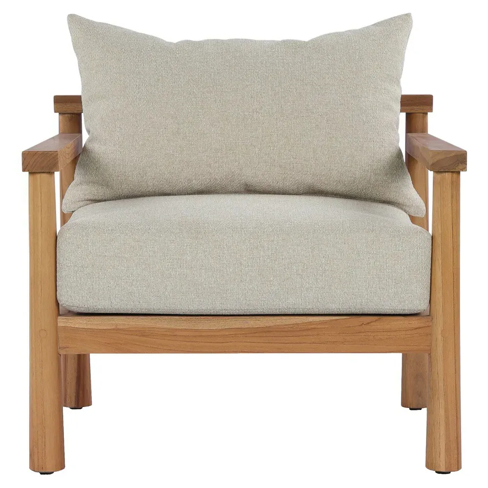Kyrie Lounge Arm Chair - Cream, Teak image