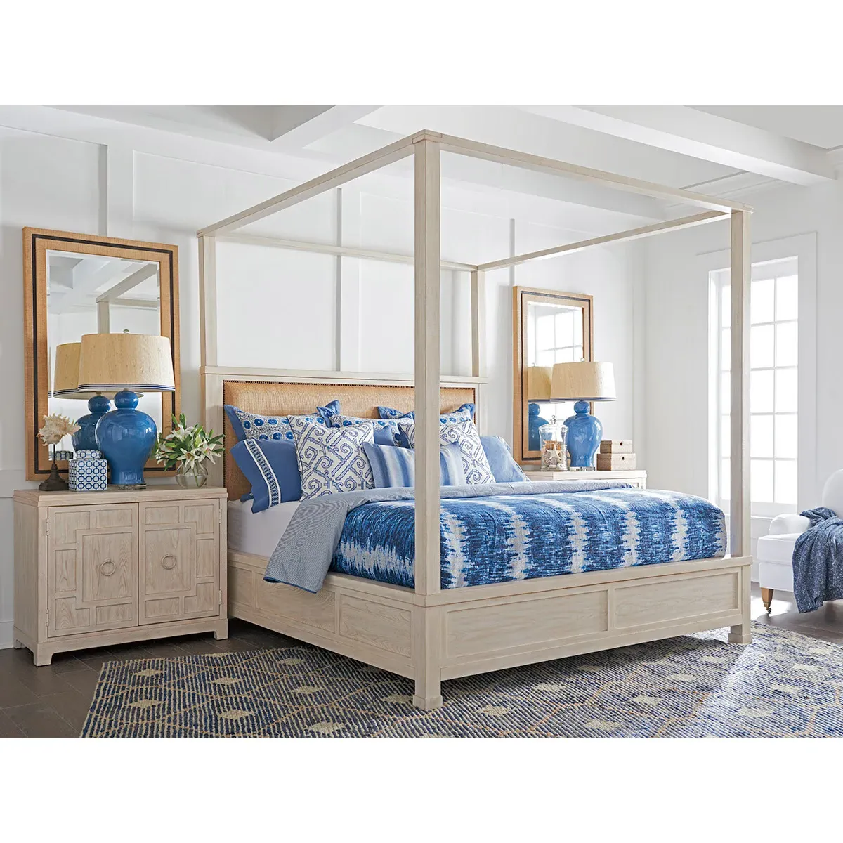 La Costa Rectangular Wall Mirror - Brown, Raffia