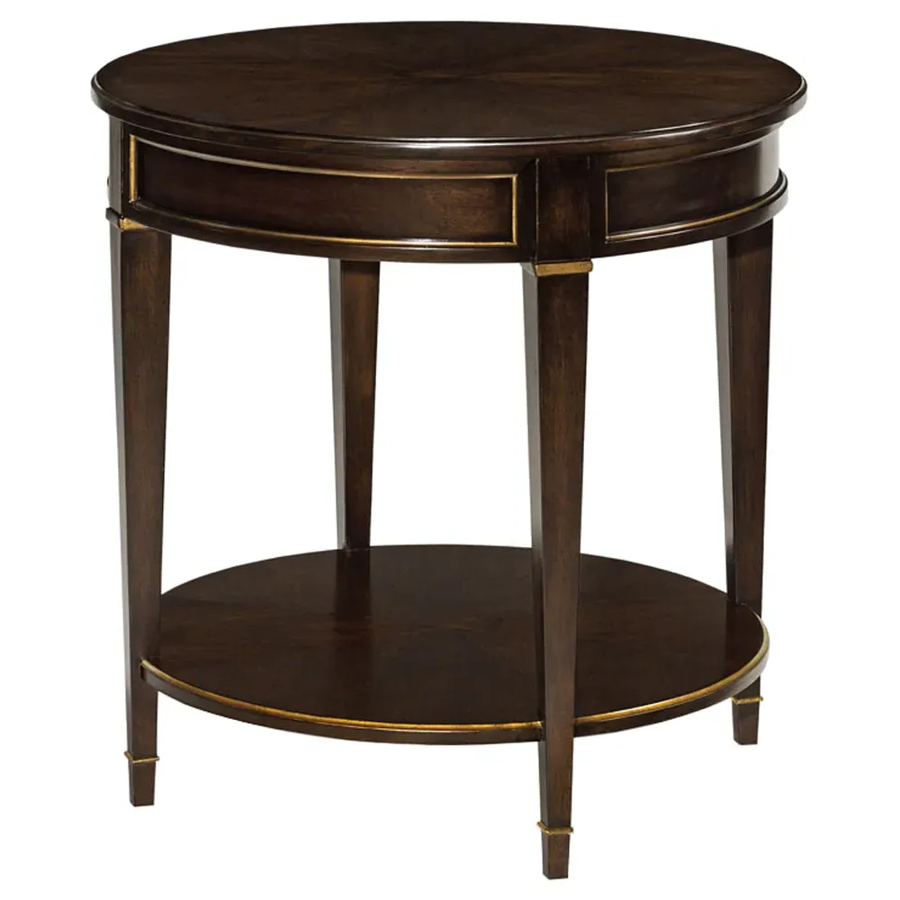 La Salle Round Side Table - Brown, Mahogany image
