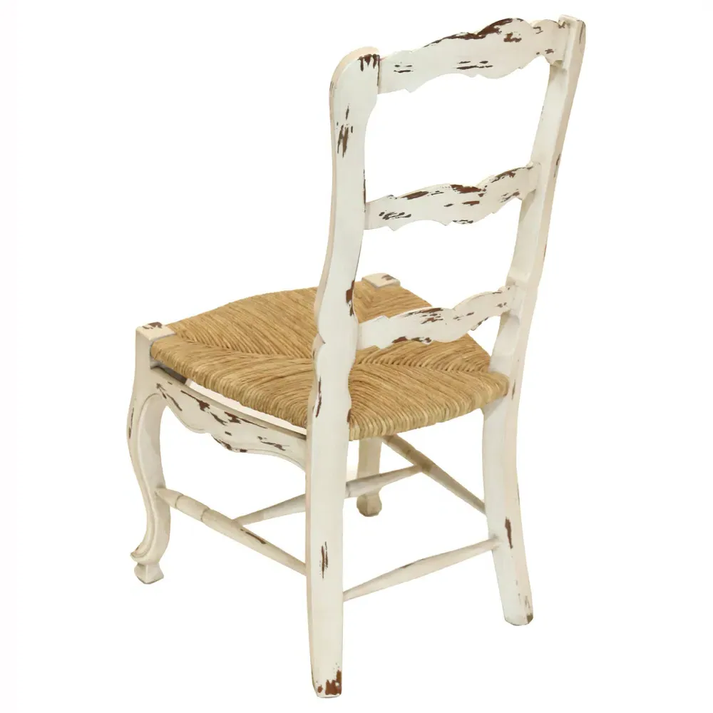 Lacey Ladder Back Side Chair - White, Mahogany