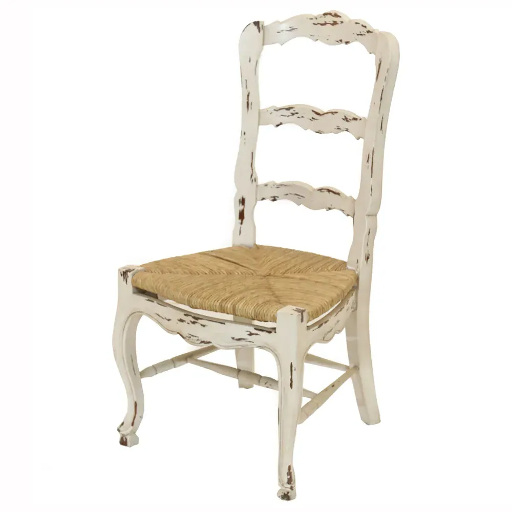 Lacey Ladder Back Side Chair - White, Mahogany