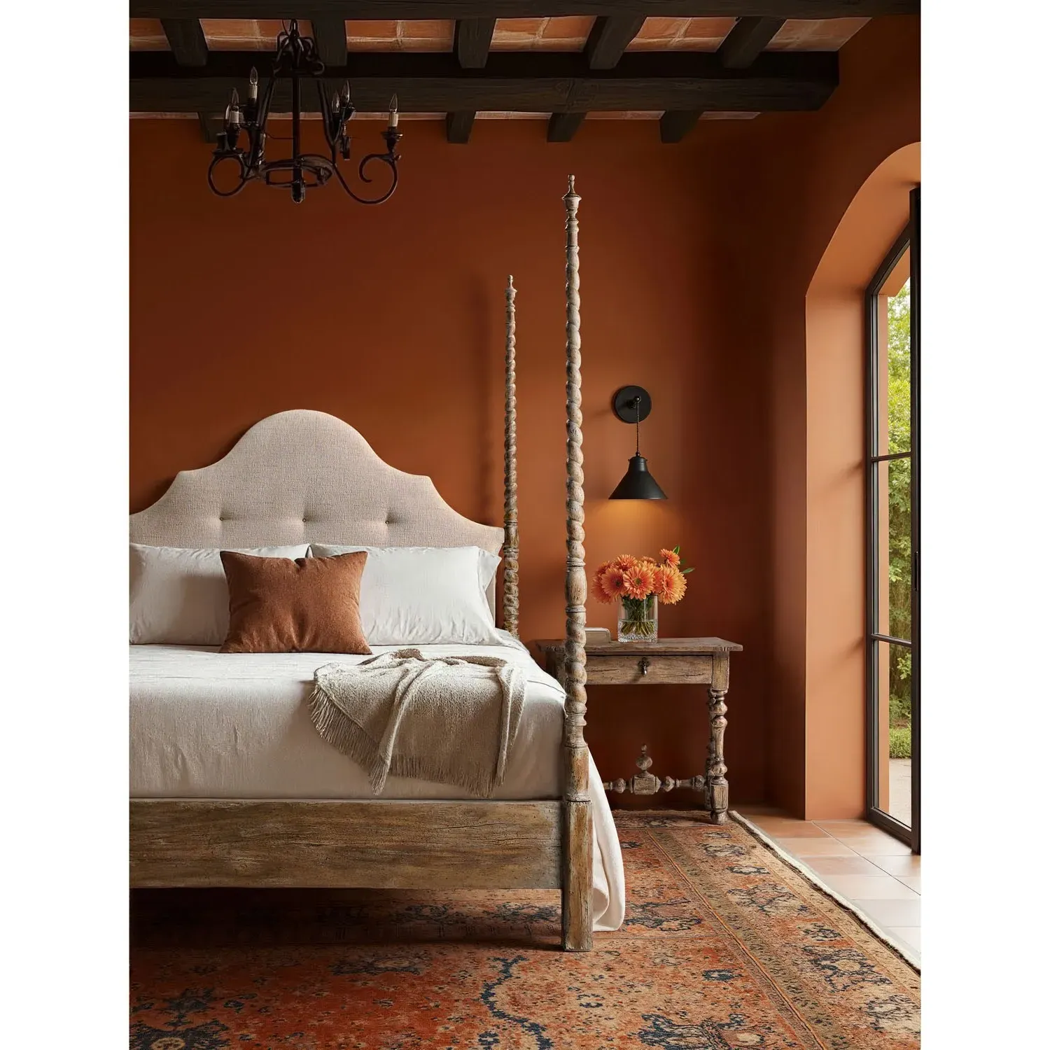 Lacey Wide Nightstand - Brown, Acacia