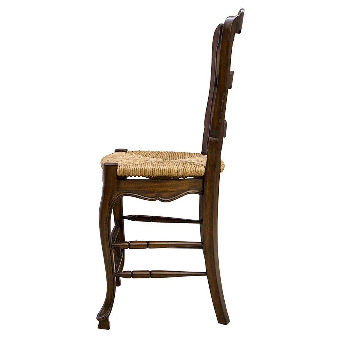 Lacey Woven Counter Stool - Dark Brown, Mahogany Wood