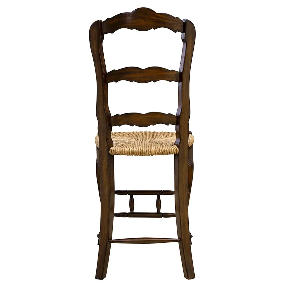 Lacey Woven Counter Stool - Dark Brown, Mahogany Wood