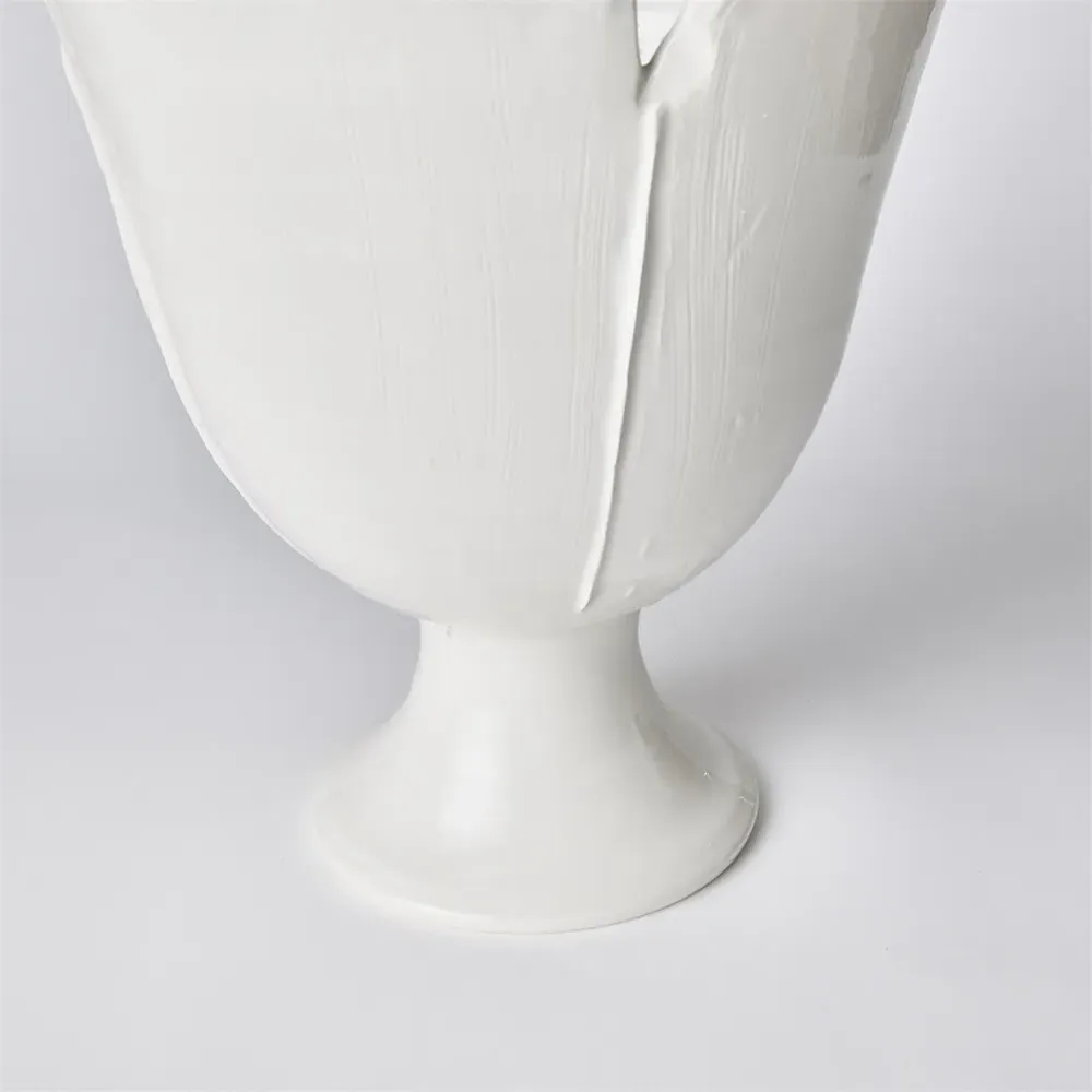 Lachlan Large Footed Decorative Vase - White, Ceramic