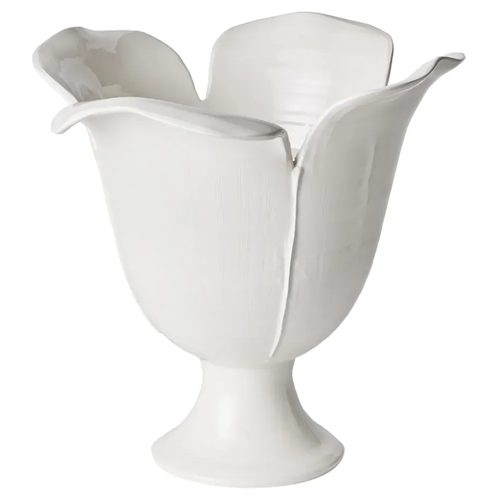 Lachlan Large Footed Decorative Vase - White, Ceramic