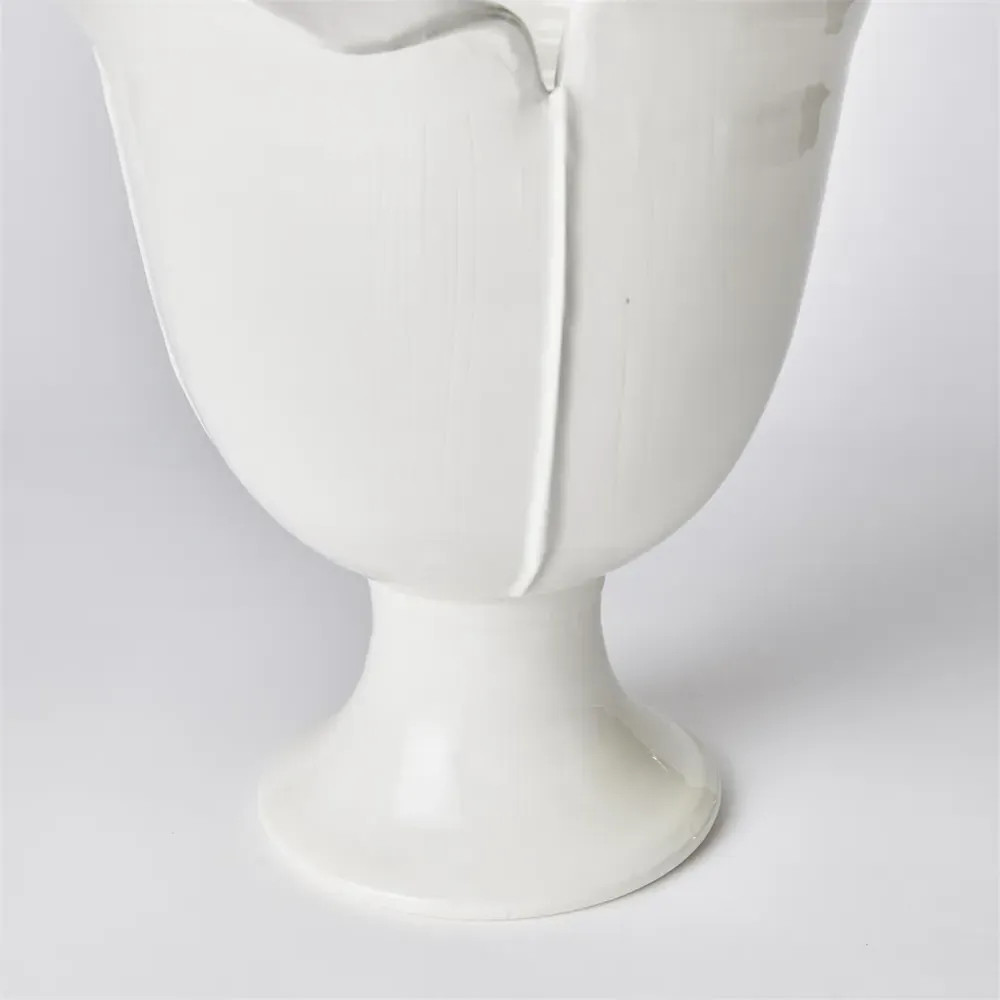 Lachlan Small Footed Decorative Vase - White, Ceramic