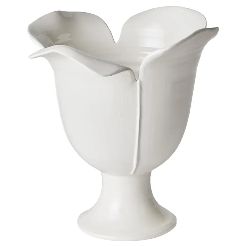 Lachlan Small Footed Decorative Vase - White, Ceramic image