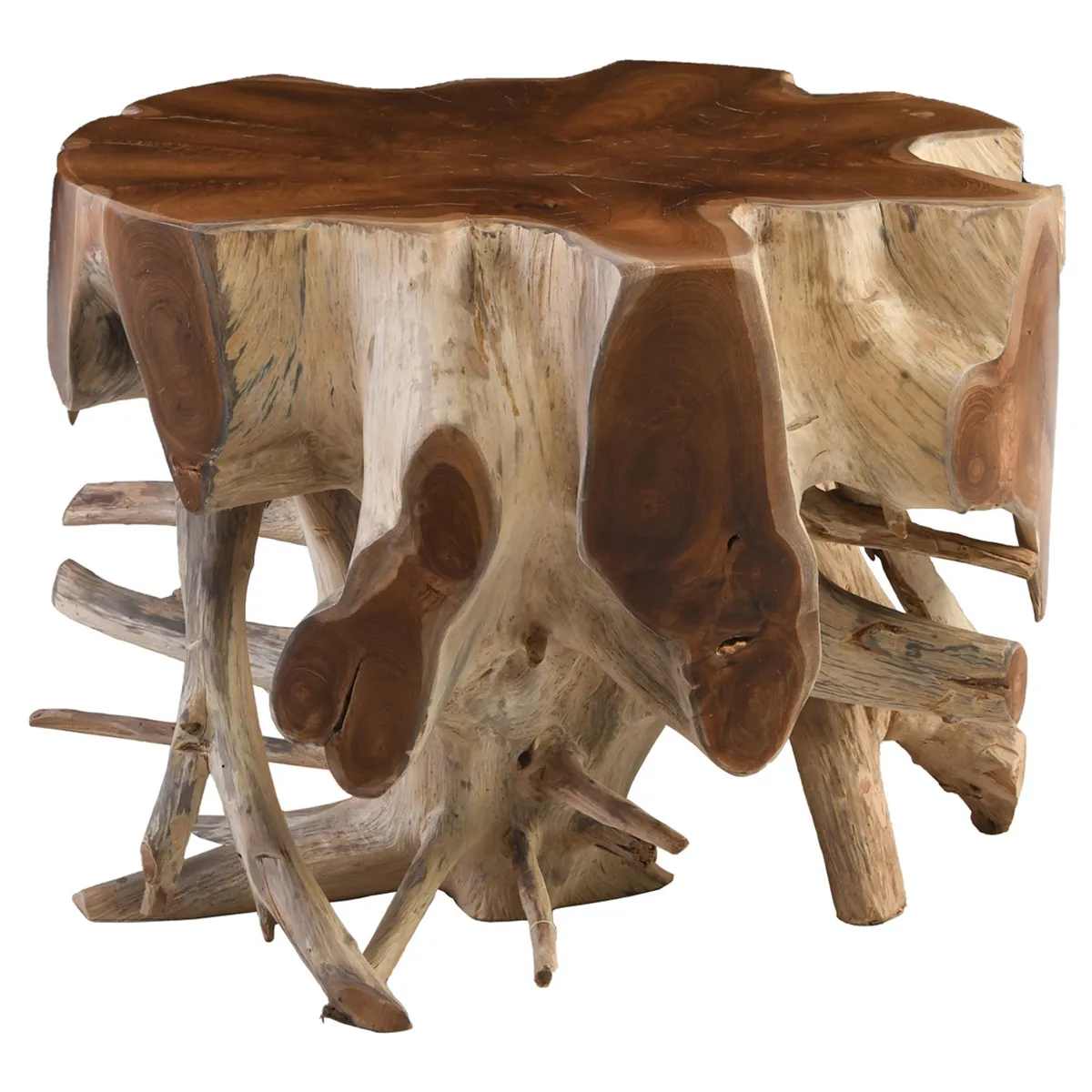 Lady Root End Table - Natural, Teak Wood image