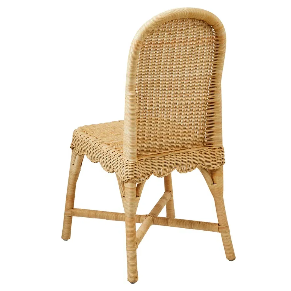 Lainey Scalloped Dining Chair Set of 2 - Natural, Rattan