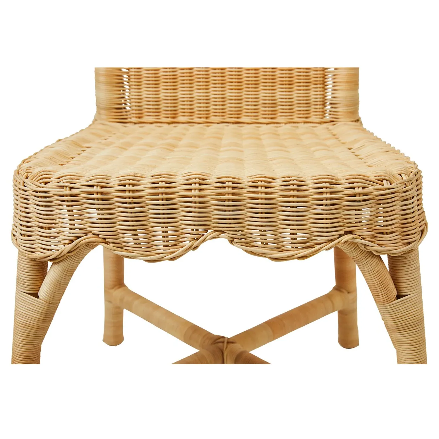 Lainey Scalloped Dining Chair Set of 2 - Natural, Rattan