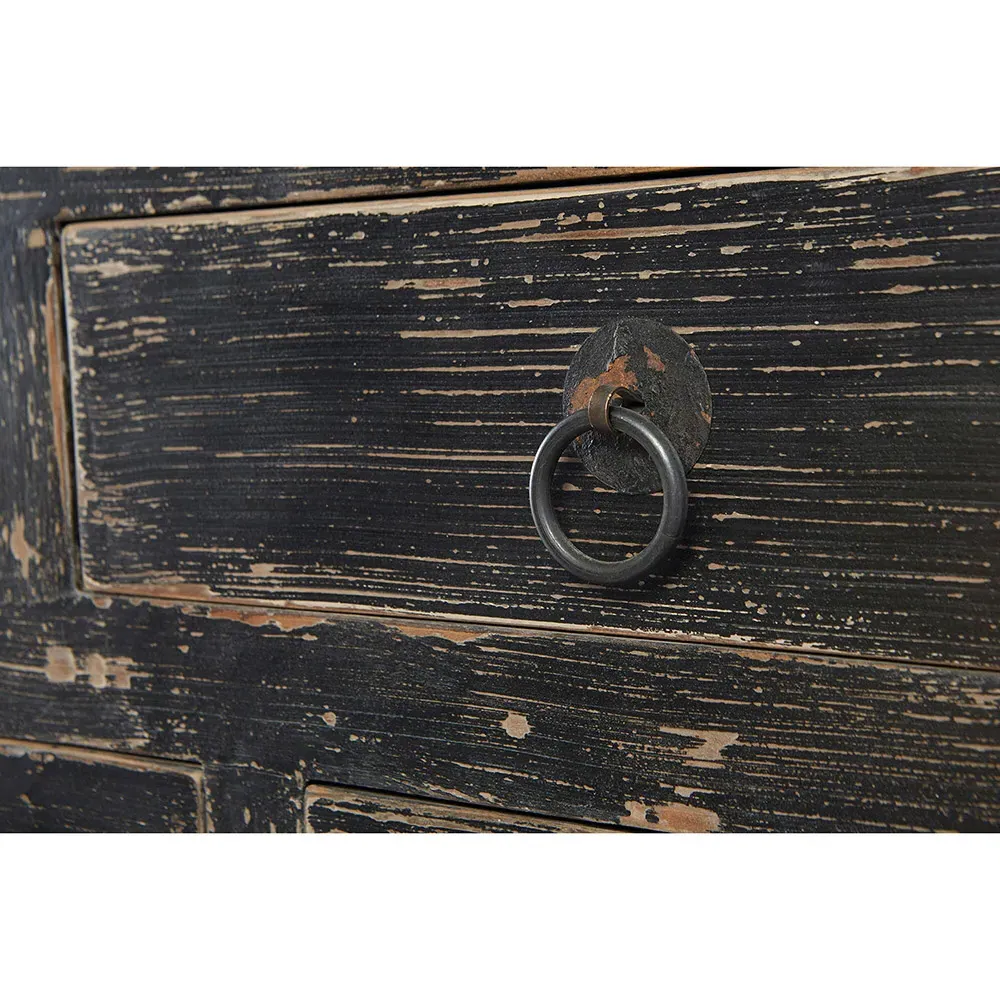 Laken 9 Drawer Sideboard - Black, Reclaimed Pine