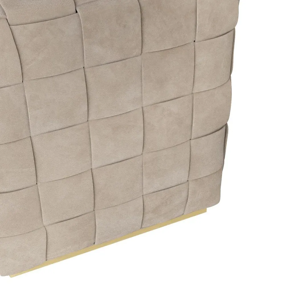 Lakewood Ottoman - Beige, Leather