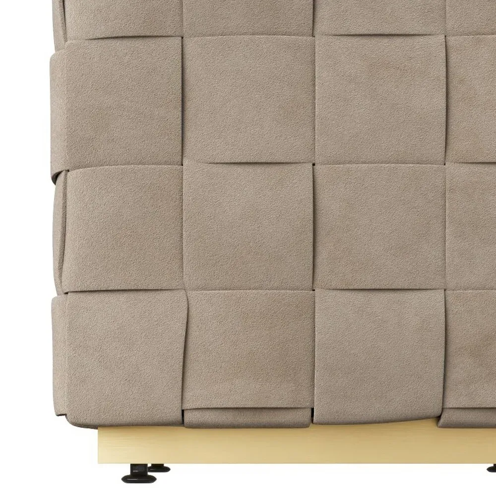 Lakewood Ottoman - Beige, Leather