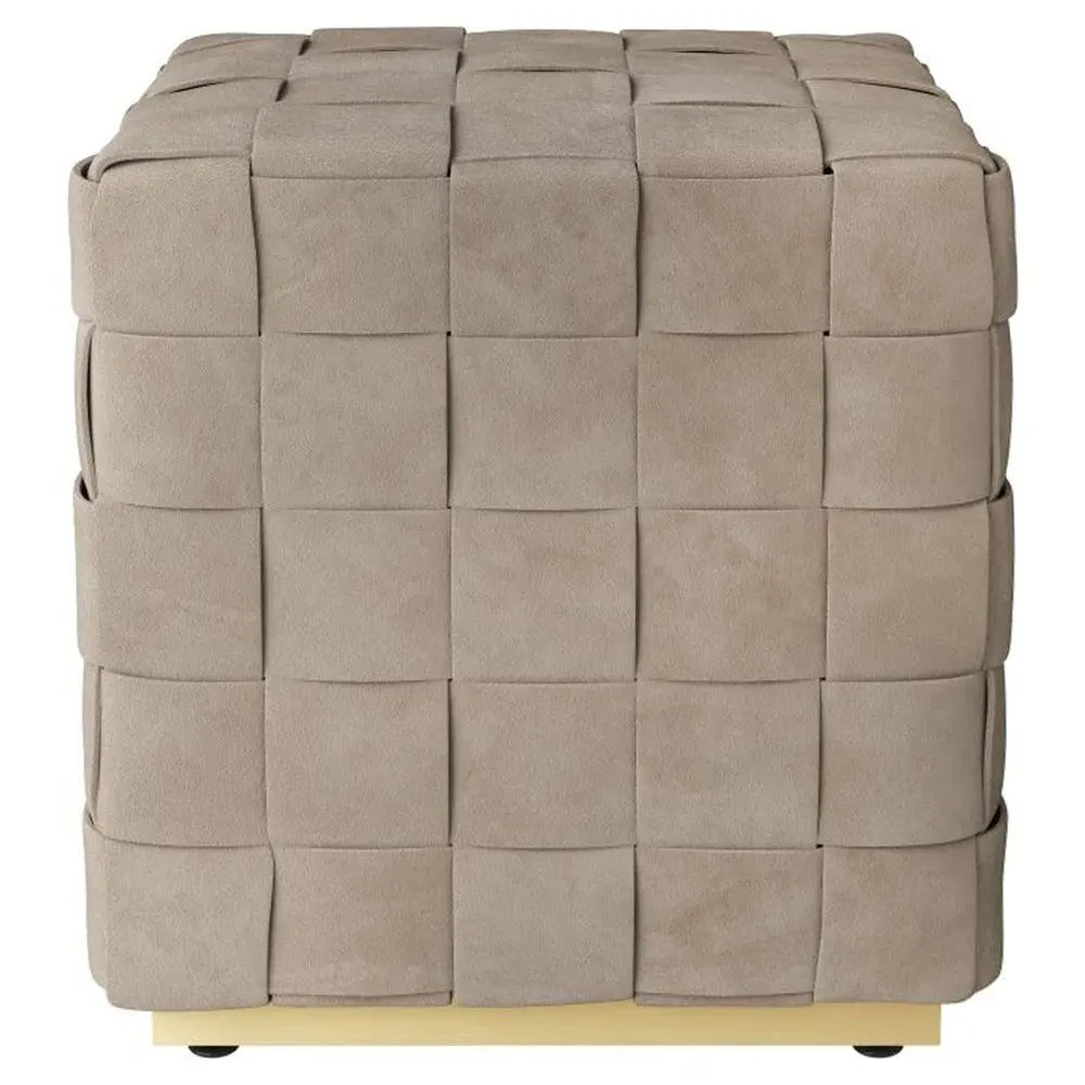 Lakewood Ottoman - Beige, Leather image