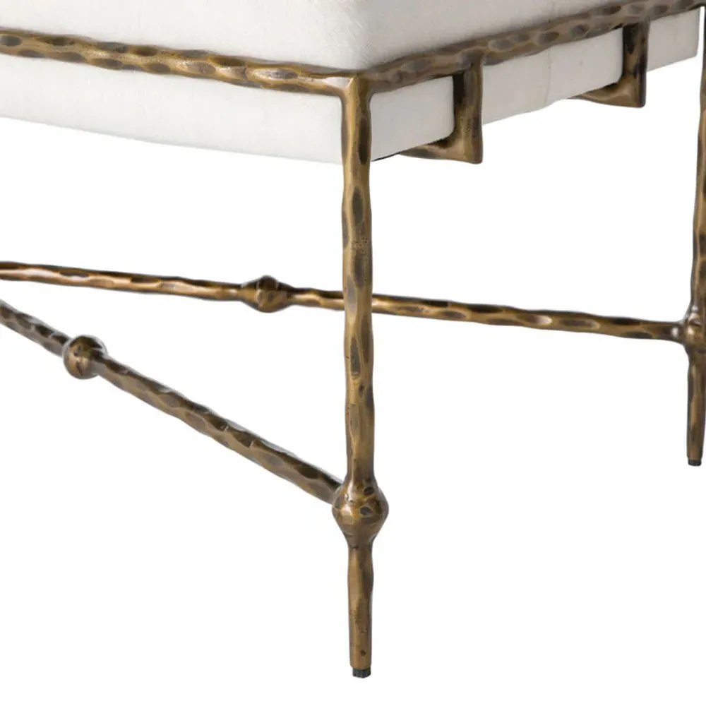 Lambeth Bench - White, Hair On Hide