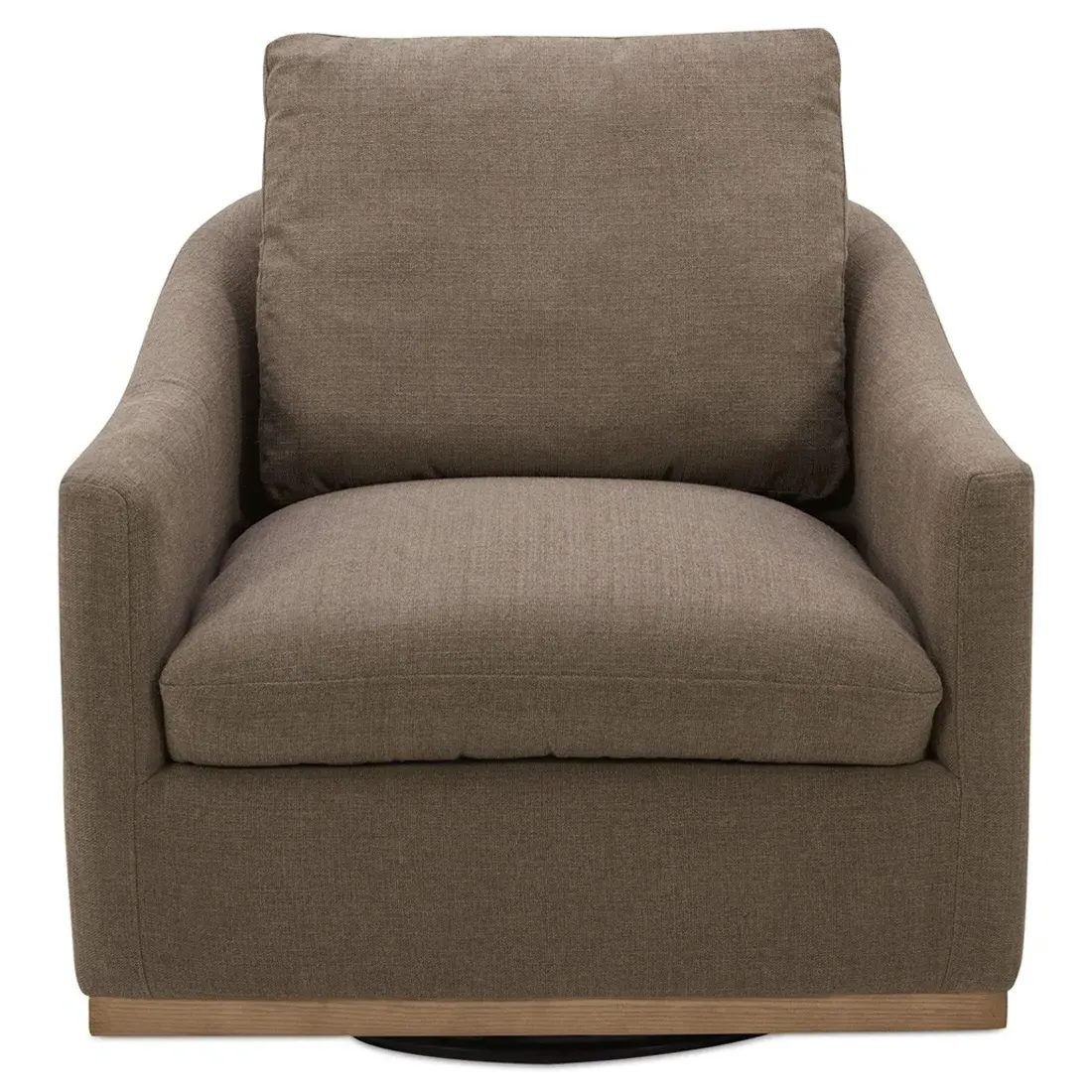 Lana Swivel Barrel Chair - Brown, Polyester
