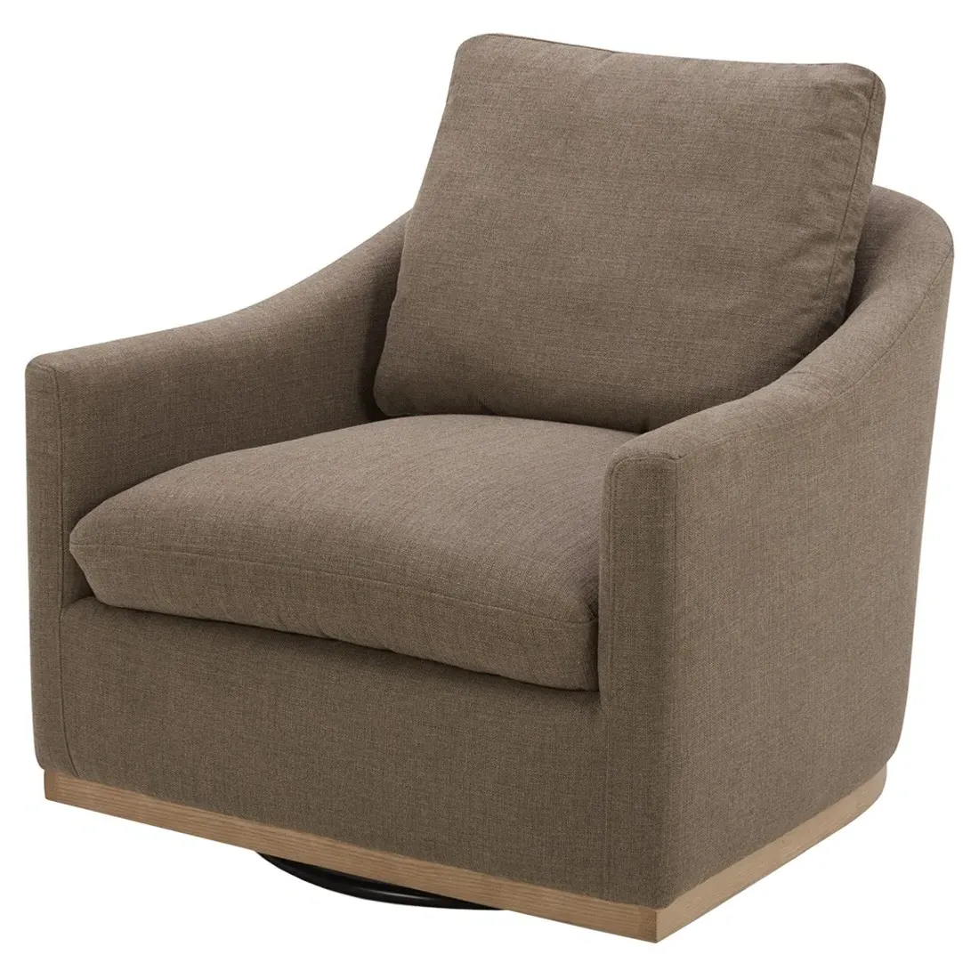 Lana Swivel Barrel Chair - Brown, Polyester