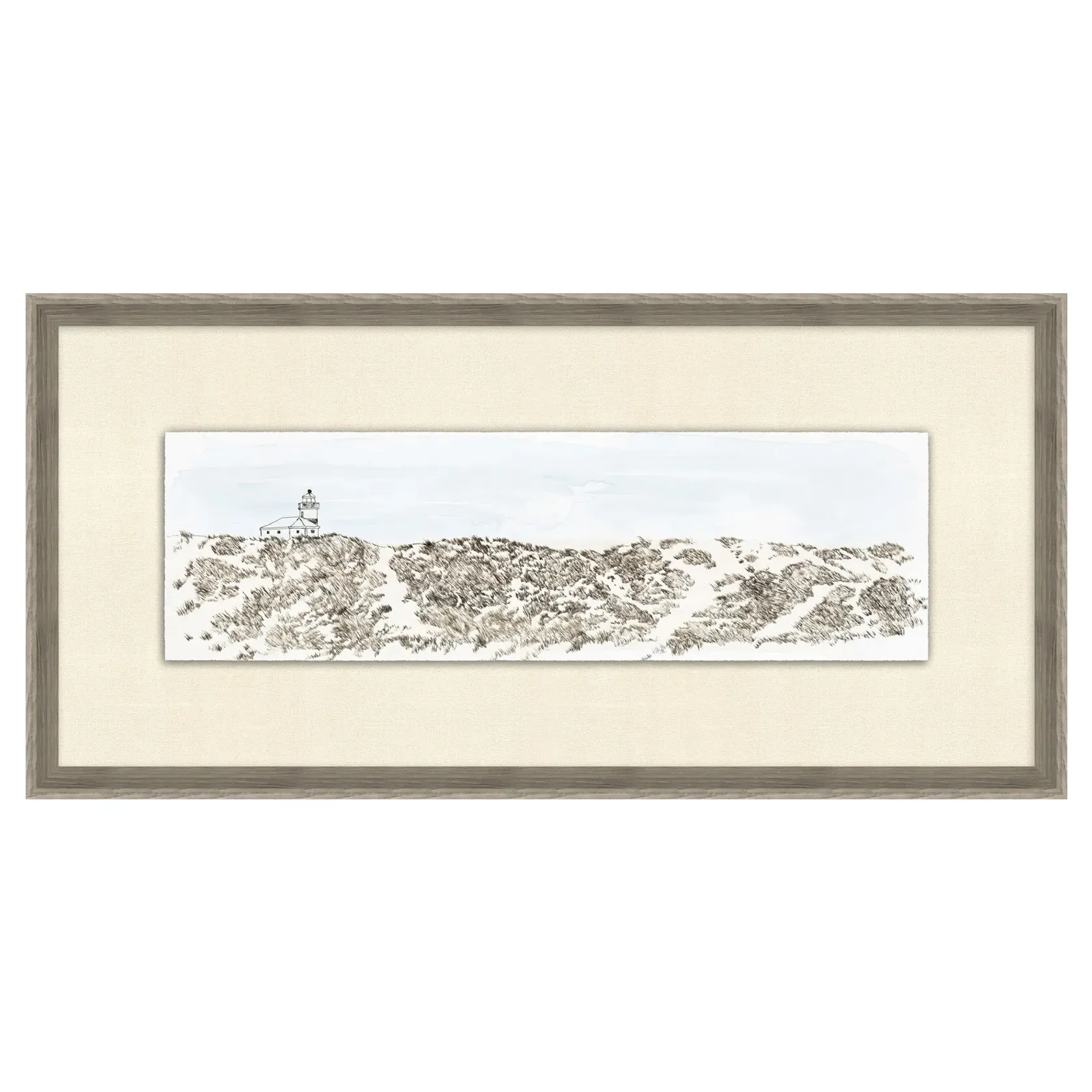 Lance French Country Landscape Frame Illustration - Brown image