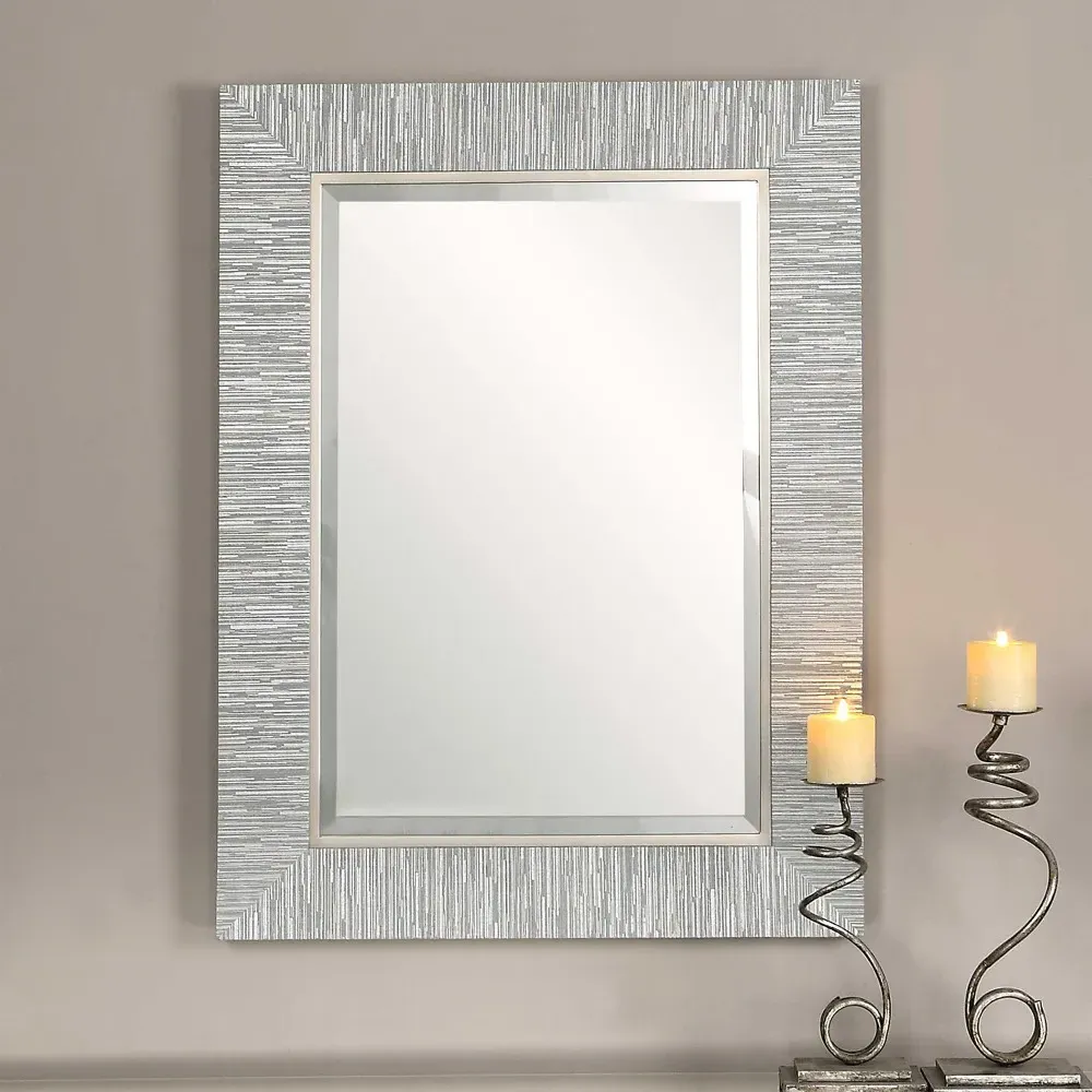 Landen Rectangular Wall Mirror - Silver